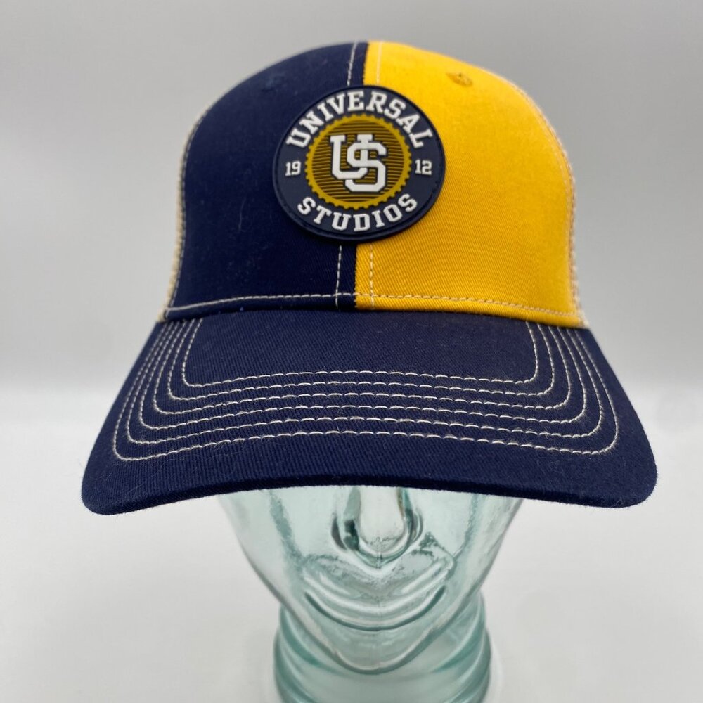 Universal Studios Trucker Hat Cap Mesh Snapback Adult Size Adjustable Blue Gold